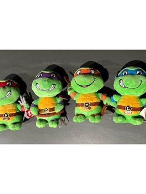 Ty Beanie Baby Teenage Mutant Ninja Turtles TMNT lot of 4